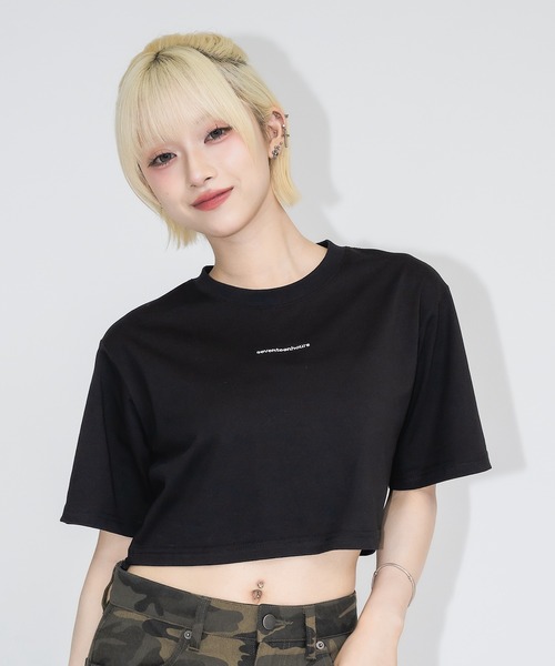 Fロゴ刺繍 ベルベットカットソートレーナー 黒 FUBU フブ ワッペン スウェット トップス ロゴ 刺繍 トレーナー