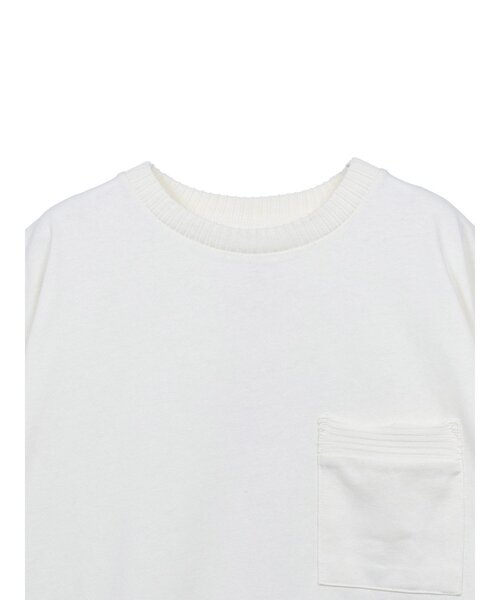 JEMORGAN（ジェーイーモーガン）の「【JEMORGAN LONG JOHNS】 カットオフリブTEE ショートスリーブT ポケT（Tシャツ/カットソー・メンズ・ホワイト/モカ/ブラック系その他・2/3/4）」の4枚目の写真