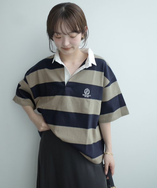スローブイエナ　PARROTT CANVAS クロップドラガーシャツ SLOBE IENA｜PARROTT CANVAS/パロットキャンバス クロプッド