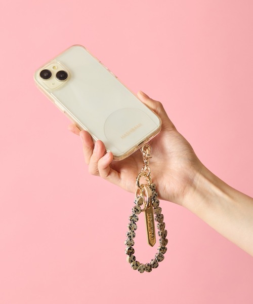 ハシバミ　スマホストラップ　天然石