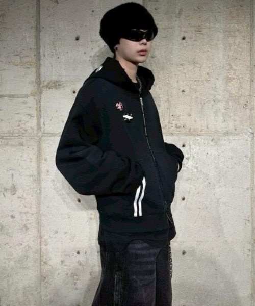 ストリート系★Roaringrad★WASHED HOODIE ZIP-UP パーカー ストリート系☆Roaringrad☆WASHED HOODIE ZIP-UP パーカー
