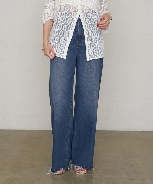 opium swarovski shine wide jeans バギーデニム opium swarovski shine wide jeans バギーデニム | Juns garment