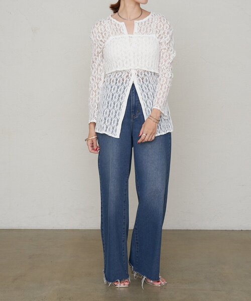 SHENERY（シーナリー）の「《３サイズ展開/旬なスタイリング》バギーデニム（デニムパンツ・レディース・ブルー系その他/ブルー・34/36/38）」の7枚目の写真