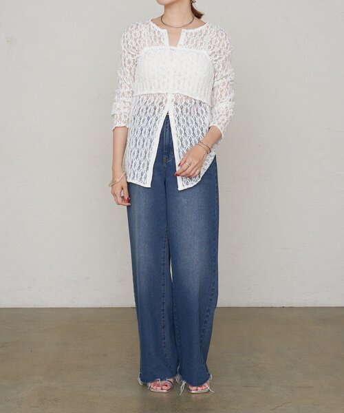 SHENERY（シーナリー）の「《３サイズ展開/旬なスタイリング》バギーデニム（デニムパンツ・レディース・ブルー系その他/ブルー・34/36/38）」の8枚目の写真