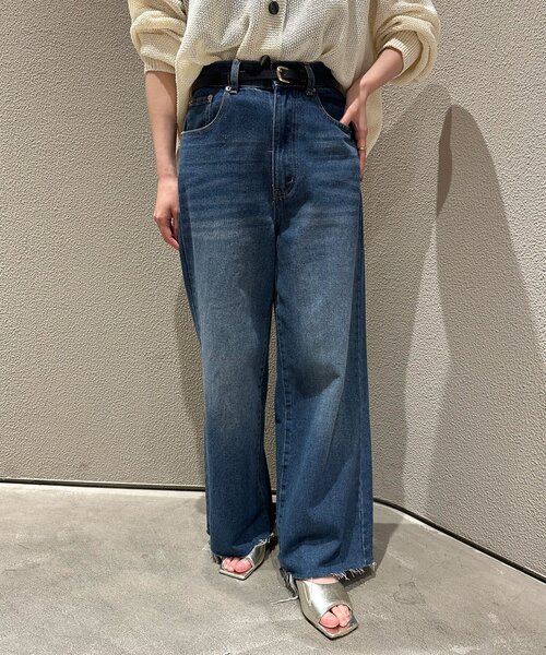 セール】《3サイズ展開/旬なスタイリング》バギーデニム