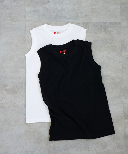 HANES(ヘインズ)の「《2枚セット》Hanes/ヘインズ 2P JAPAN FIT for Her スリーブレスTEE(Tシャツ/カットソー・レディース・ピンク/ブラック・MEDIUM/LARGE)」の10枚目の写真