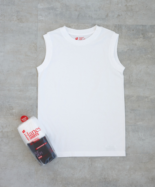 HANES(ヘインズ)の「《2枚セット》Hanes/ヘインズ 2P JAPAN FIT for Her スリーブレスTEE(Tシャツ/カットソー・レディース・ピンク/ブラック・MEDIUM/LARGE)」の9枚目の写真