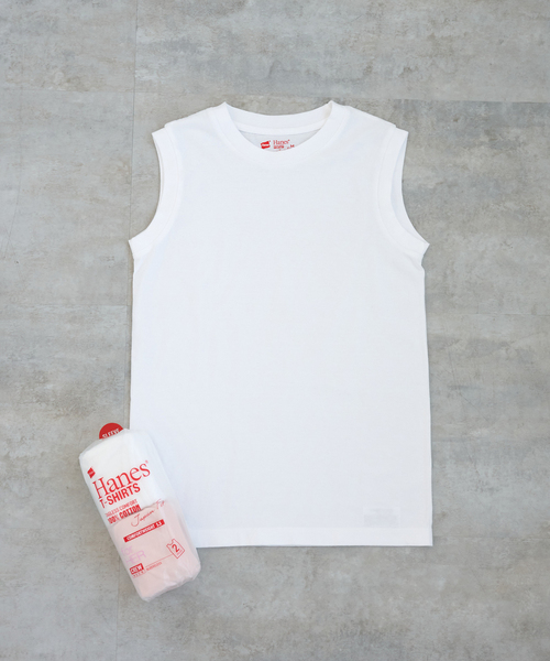 HANES(ヘインズ)の「《2枚セット》Hanes/ヘインズ 2P JAPAN FIT for Her スリーブレスTEE(Tシャツ/カットソー・レディース・ピンク/ブラック・MEDIUM/LARGE)」の6枚目の写真