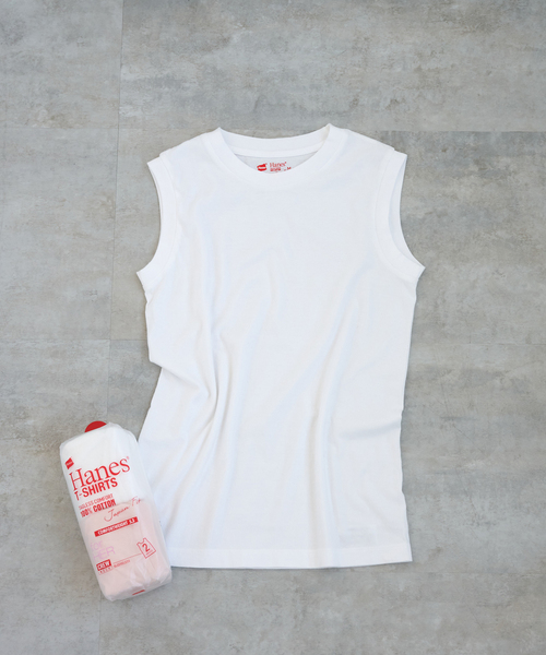 HANES(ヘインズ)の「《2枚セット》Hanes/ヘインズ 2P JAPAN FIT for Her スリーブレスTEE(Tシャツ/カットソー・レディース・ピンク/ブラック・MEDIUM/LARGE)」の5枚目の写真