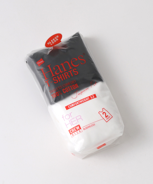 HANES(ヘインズ)の「《2枚セット》Hanes/ヘインズ 2P JAPAN FIT for Her スリーブレスTEE(Tシャツ/カットソー・レディース・ピンク/ブラック・MEDIUM/LARGE)」の20枚目の写真