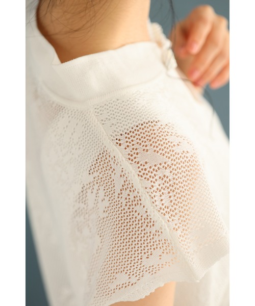 cawaii（カワイイ）の「アジアンデザインな首元のメッシュカットソートップス（Tシャツ/カットソー・レディース・ホワイト・FREE）」の14枚目の写真