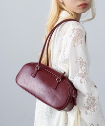 MAGASIN DE MODE Onjna(マガジンデモードオンジェナ )の【MAGASIN DE MODE Onjna】PUレザー ロングハンドルボストンバッグ 横長 ワイド 韓国風 KNF-TP(ボストンバッグ)