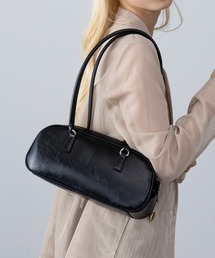 【MAGASIN DE MODE Onjna】PUレザー ロングハンドルボストンバッグ 横長 ワイド 韓国風 KNF-TP