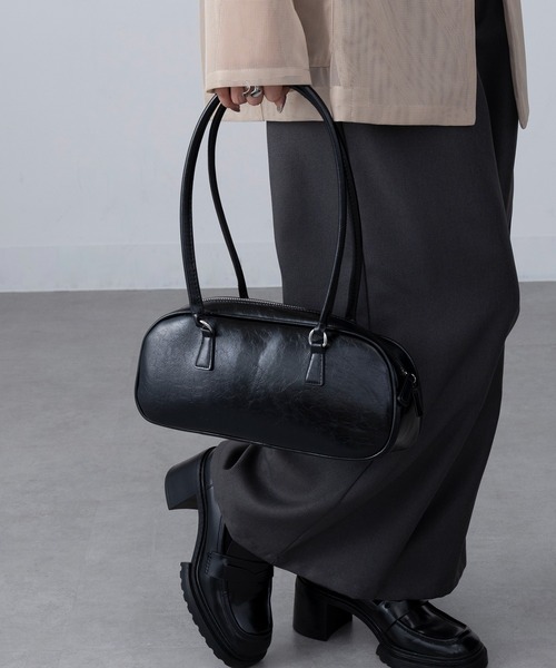 セール】【MAGASIN DE MODE Onjna】PUレザー ロングハンドルボストン