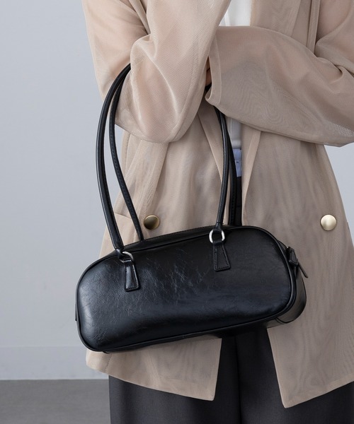 セール】【MAGASIN DE MODE Onjna】PUレザー ロングハンドルボストン