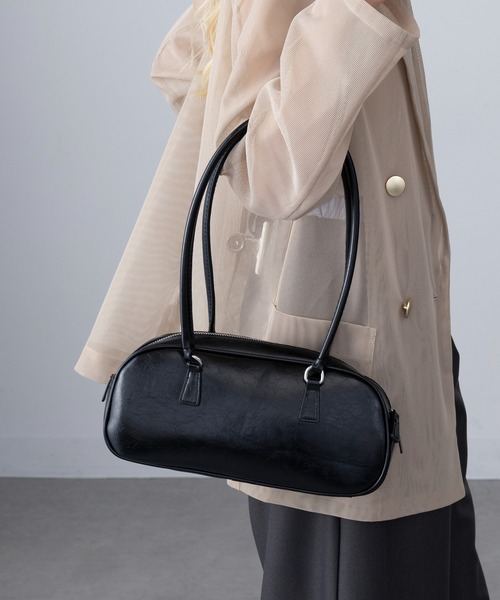 セール】【MAGASIN DE MODE Onjna】PUレザー ロングハンドルボストン