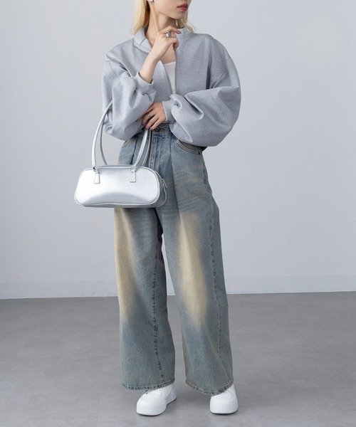 MAGASIN DE MODE Onjna(マガジンデモードオンジェナ )の「【MAGASIN DE MODE Onjna】PUレザー ロングハンドルボストンバッグ 横長 ワイド 韓国風 KNF-TP(ボストンバッグ・レディース・シルバー/ブラック/レッド・FREE)」の14枚目の写真