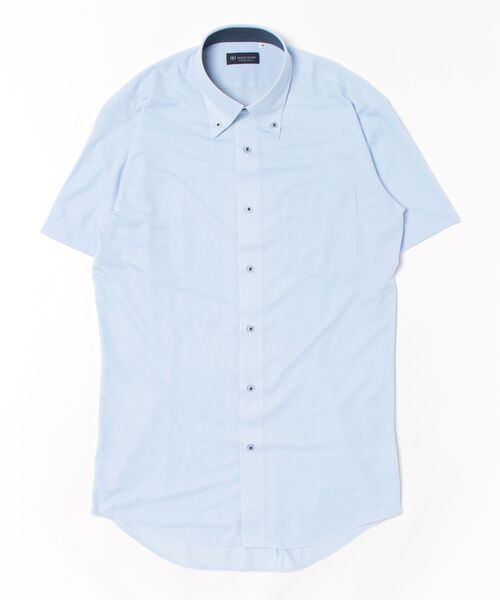 TOKYO SHIRTS(トウキョウシャツ)の「形態安定ノンアイロン ボタンダウン 半袖ストレッチビジネスワイシャツ(ビジネスシャツ・メンズ・サックスブルー・首回り39cm/首回り41cm/首回り42cm/首回り43cm/首回り37cm)」の6枚目の写真