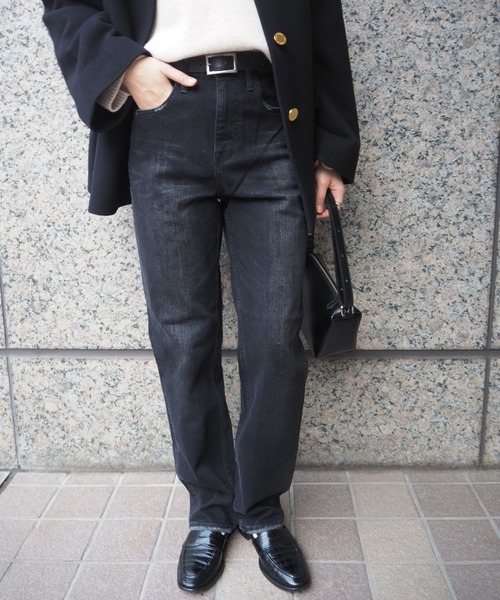 Healthy denim（ヘルシーデニム）の「【Healthy DENIM】Tallow(タロー)ハイライズストレートデニム（その他パンツ・レディース・ブラック・36/34/32/38）」の4枚目の写真