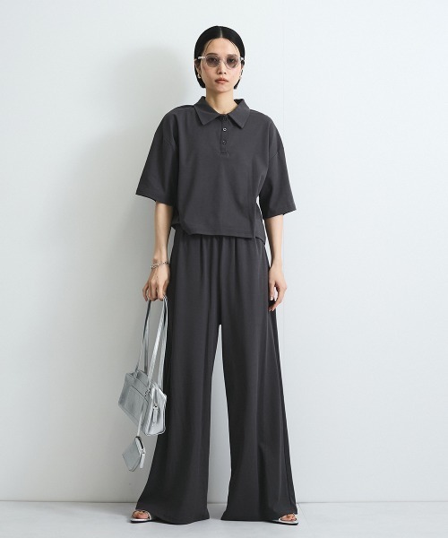 VICKY（ビッキー）の「【汗染み防止】フロントギャザーイージーパンツ≪セットアップ対応/洗濯機で洗える≫（その他パンツ・レディース・ブラック/オフホワイト/チャコールグレー・M）」の11枚目の写真