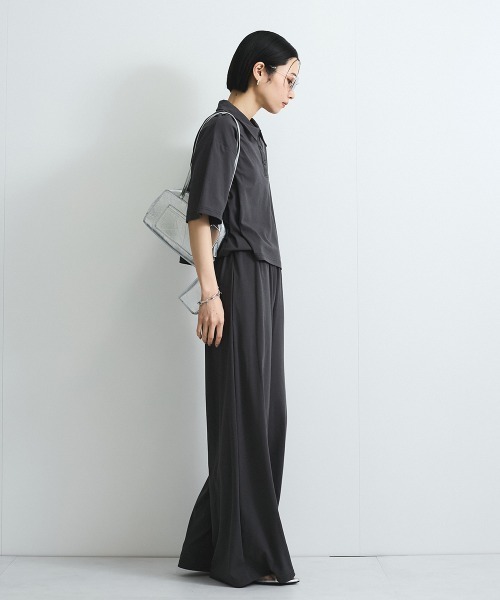 VICKY（ビッキー）の「【汗染み防止】フロントギャザーイージーパンツ≪セットアップ対応/洗濯機で洗える≫（その他パンツ・レディース・ブラック/オフホワイト/チャコールグレー・M）」の12枚目の写真