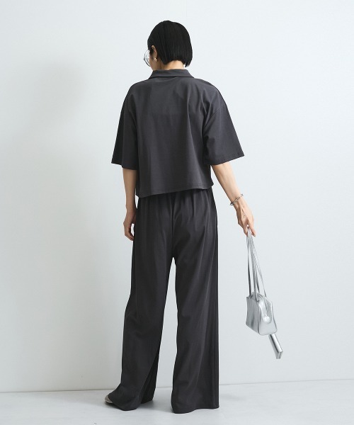 VICKY（ビッキー）の「【汗染み防止】フロントギャザーイージーパンツ≪セットアップ対応/洗濯機で洗える≫（その他パンツ・レディース・ブラック/オフホワイト/チャコールグレー・M）」の13枚目の写真