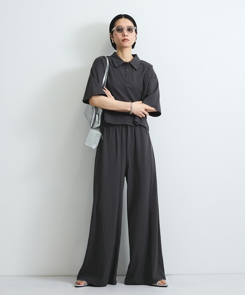 VICKY（ビッキー）の「【汗染み防止】フロントギャザーイージーパンツ≪セットアップ対応/洗濯機で洗える≫（その他パンツ・レディース・ブラック/オフホワイト/チャコールグレー・M）」の14枚目の写真