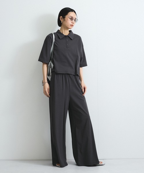 VICKY（ビッキー）の「【汗染み防止】フロントギャザーイージーパンツ≪セットアップ対応/洗濯機で洗える≫（その他パンツ・レディース・ブラック/オフホワイト/チャコールグレー・M）」の15枚目の写真