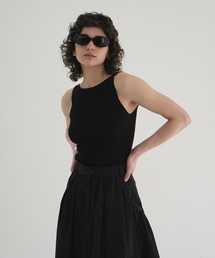 BOAT NECK RIB KNIT TANK TOP