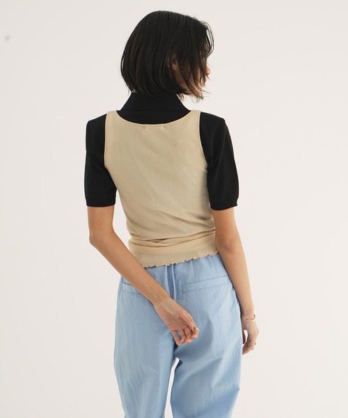 セール】BOAT NECK RIB KNIT TANK TOP（タンクトップ）｜CLANE
