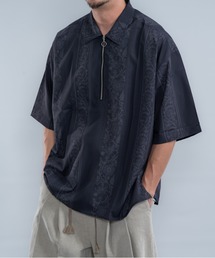 半袖ハーフジップシャツ