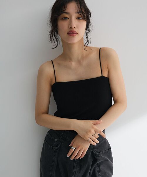 セール】カップ付ラメリブベアトップ（インナーウェア/肌着）｜Green