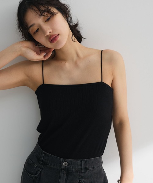 セール】カップ付ラメリブベアトップ（インナーウェア/肌着）｜Green