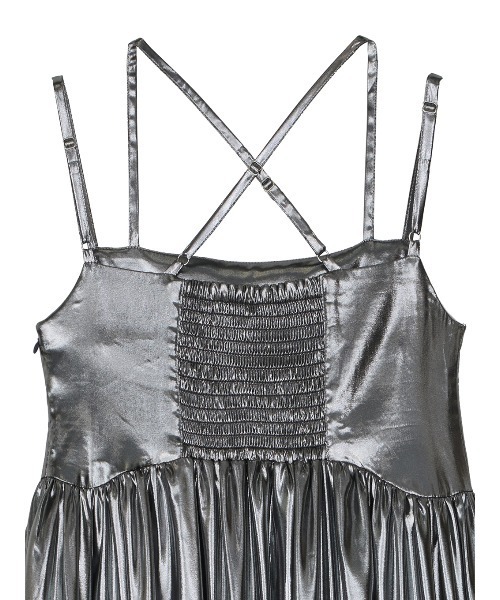 セール】MEDI LEATHER LIKE VOLUME CAMI DRESS（ワンピース）｜Ameri