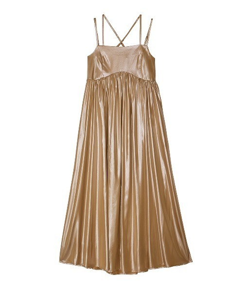 ワンピース AMERI ad セール】MEDI LEATHER LIKE VOLUME CAMI DRESS（ワンピース