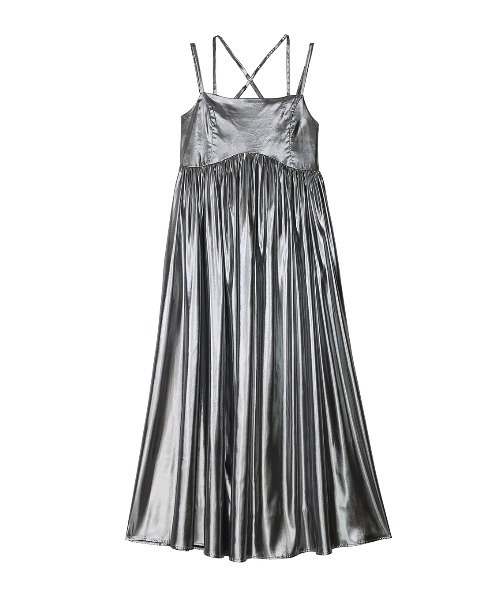 セール】MEDI LEATHER LIKE VOLUME CAMI DRESS（ワンピース