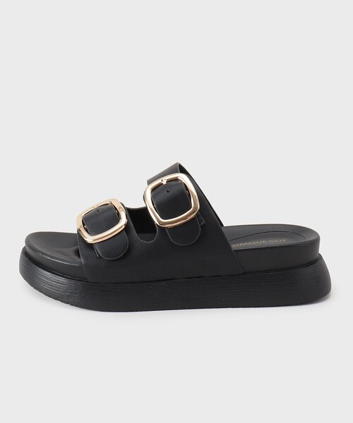 OPAQUE.CLIP（オペークドットクリップ）の「【軽量】ゴールドバックルフットベッドサンダル（サンダル・レディース・ブラック/アイボリー・01/02/03）」の9枚目の写真