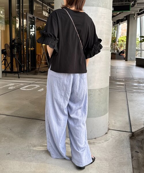 CIAOPANIC TYPY(チャオパニックティピー)の「袖ギャザーフリルデザインカットソー(Tシャツ/カットソー・レディース・ホワイト/ブラック/カーキ・ONE SIZE)」の15枚目の写真