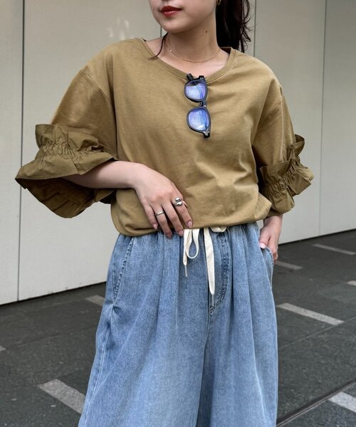 CARVEN カルヴェン　丸首フリルデザイン半袖スウェットカットソー　Tシャツ 2025年最新】CARVEN Tシャツ・カットソーの人気アイテム - メルカリ