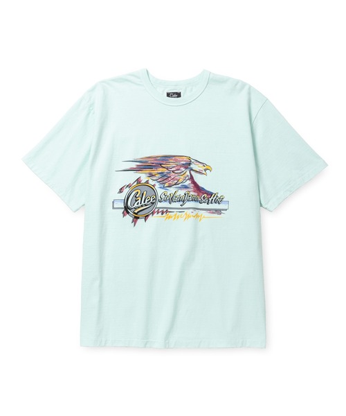 CALEE(キャリー)の「BINDER NECK EAGLE LOGO VINTAGE TEE <NATURALLY PAINT DESIGN>(Tシャツ/カットソー・メンズ・ブラック/ライトブルー/ホワイト/グリーン・MEDIUM/LARGE/X-LARGE)」の3枚目の写真
