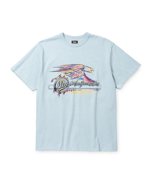 CALEE(キャリー)の「BINDER NECK EAGLE LOGO VINTAGE TEE <NATURALLY PAINT DESIGN>(Tシャツ/カットソー・メンズ・ブラック/ライトブルー/ホワイト/グリーン・MEDIUM/LARGE/X-LARGE)」の4枚目の写真