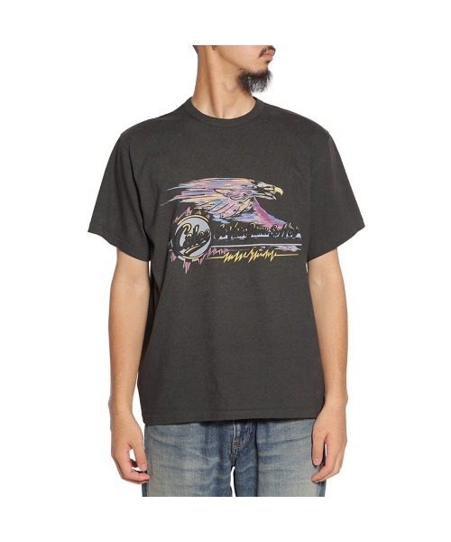 CALEE(キャリー)の「BINDER NECK EAGLE LOGO VINTAGE TEE <NATURALLY PAINT DESIGN>(Tシャツ/カットソー・メンズ・ブラック/ライトブルー/ホワイト/グリーン・MEDIUM/LARGE/X-LARGE)」の2枚目の写真