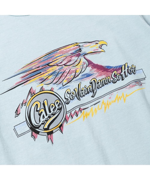 CALEE(キャリー)の「BINDER NECK EAGLE LOGO VINTAGE TEE <NATURALLY PAINT DESIGN>(Tシャツ/カットソー・メンズ・ブラック/ライトブルー/ホワイト/グリーン・MEDIUM/LARGE/X-LARGE)」の5枚目の写真