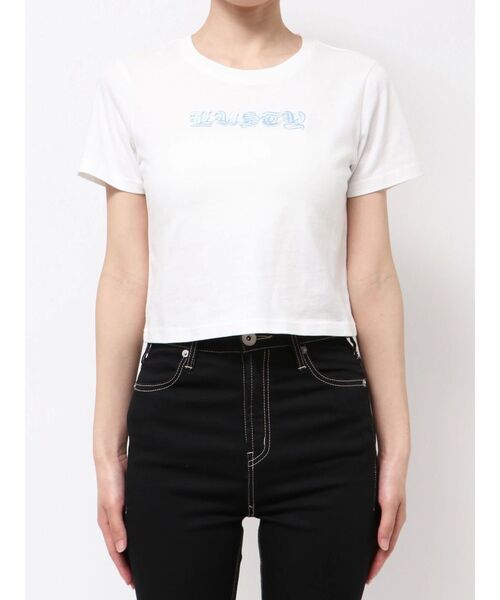 GYDA（ジェイダ）の「LUSTY embroidery Tシャツ（Tシャツ/カットソー・レディース・ブラック/オフホワイト・FREE）」の3枚目の写真