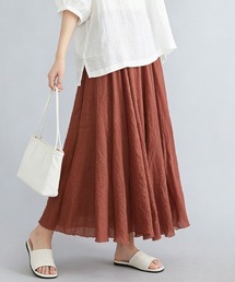 【美シルエット】軽やかシワ加工・ハイウエストマキシスカート