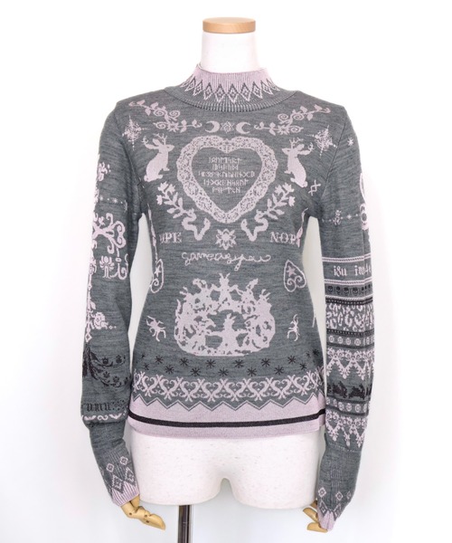 rurumu:（ルルムウ）の「rurumu:/ルルムウ/tattoo motif highneck sweater(large)（ニット/セーター・レディース・ブラック/ベージュ/グレー・FREE）」の3枚目の写真