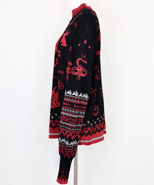 rurumu:（ルルムウ）の「rurumu:/ルルムウ/tattoo motif highneck sweater(large)（ニット/セーター・レディース・ブラック/ベージュ/グレー・FREE）」の11枚目の写真
