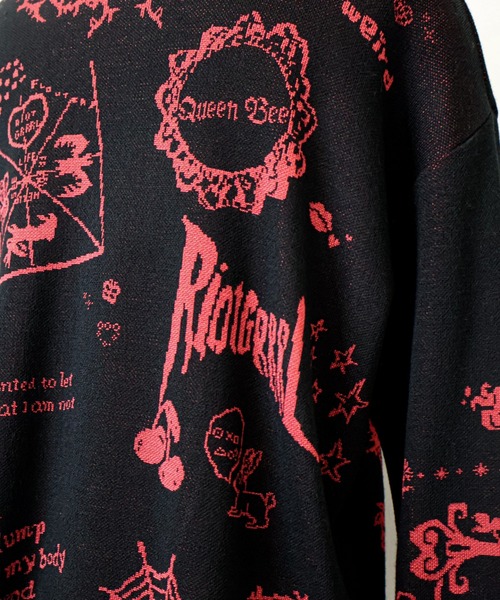 rurumu:（ルルムウ）の「rurumu:/ルルムウ/tattoo motif highneck sweater(large)（ニット/セーター・レディース・ブラック/ベージュ/グレー・FREE）」の13枚目の写真