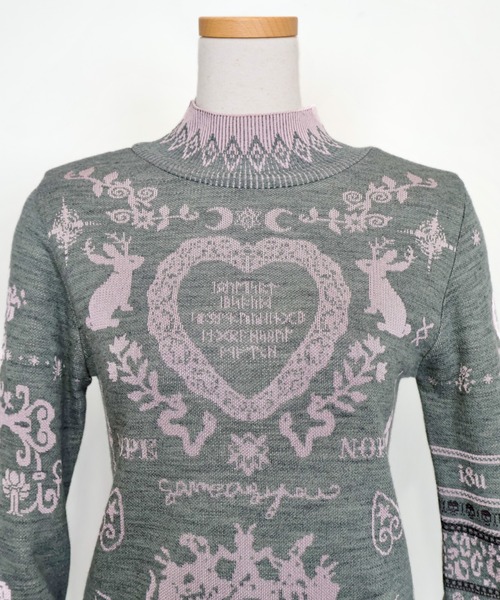 rurumu:（ルルムウ）の「rurumu:/ルルムウ/tattoo motif highneck sweater(large)（ニット/セーター・レディース・ブラック/ベージュ/グレー・FREE）」の20枚目の写真