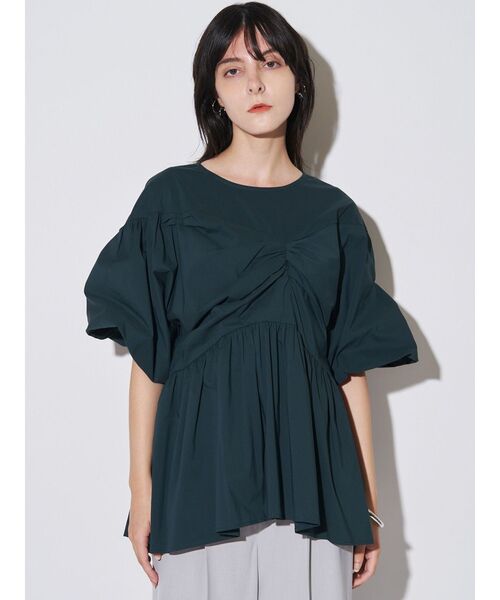 ELENDEEK(エレンディーク)の「ギャザーバルーンペプラムブラウス(シャツ/ブラウス・レディース・グリーン/ブラック/ライトブルー・FREE)」の19枚目の写真